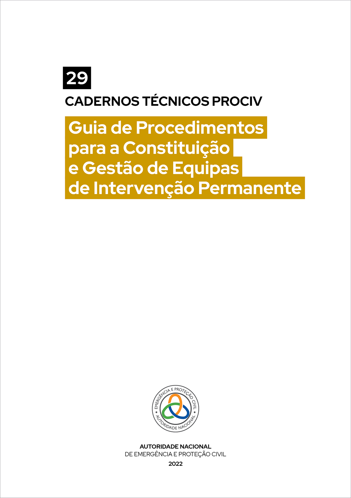 Capa do Guia de Procedimentos para a Constituição e Gestão de Equipas de Intervenção Permanente